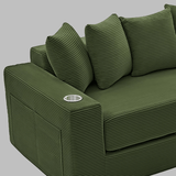 Foldable Corduroy Sofa Bed, Vacuum Compressed No Frame Design - StoolTopia