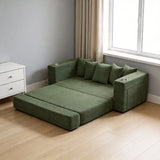 Foldable Corduroy Sofa Bed, Vacuum Compressed No Frame Design - StoolTopia
