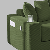 Foldable Corduroy Sofa Bed, Vacuum Compressed No Frame Design - StoolTopia