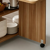 Foldable Drop Leaf Dining Table with Storage Shelves & Wheels - StoolTopia