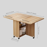 Foldable Drop Leaf Dining Table with Storage Shelves & Wheels – Space - Saving Convertible Table for Small Apartments - StoolTopia