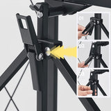 Foldable Metal Storage Shelf with Wheels – 4 - Tier Heavy - Duty Rolling Rack for Kitchen, Office, Living Room, or Garage - StoolTopia