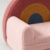 Foldable Rainbow Kids Sofa Bed, Soft Teddy Fleece Toddler Chair - StoolTopia
