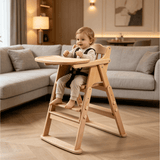 Foldable Solid Wood Baby High Chair | Convertible Toddler Dining Chair & Step Stool - StoolTopia