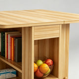 Folding Extendable Dining Table Set with Storage Shelves and 4 Stools - StoolTopia