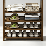 Freestanding Wooden Wardrobe Organizer – Double Hanging Closet Rack with Shelves for Clothes, Shoes & Accessories - StoolTopia