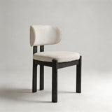 French Cream Dining Chair | Solid Ash Wood | Linen, Leather & Teddy Fleece - StoolTopia