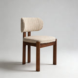French Cream Dining Chair | Solid Ash Wood | Linen, Leather & Teddy Fleece - StoolTopia