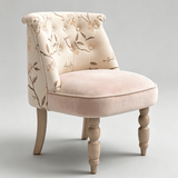 French Floral Velvet Vanity Chair - StoolTopia