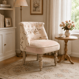 French Floral Velvet Vanity Chair - StoolTopia