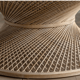 Handwoven Rattan and Bamboo Coffee & Side Table Set – Hourglass Shape - StoolTopia