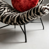 Heart-Shaped Lounge Chair - Modern Statement Accent Chair with Zebra Print & Heart Cushion - StoolTopiaLounge Chair