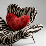 Heart-Shaped Lounge Chair - Modern Statement Accent Chair with Zebra Print & Heart Cushion - StoolTopiaLounge Chair