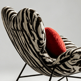 Heart-Shaped Lounge Chair - Modern Statement Accent Chair with Zebra Print & Heart Cushion - StoolTopiaLounge Chair