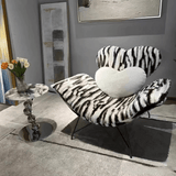 Heart - Shaped Lounge Chair - Modern Statement Accent Chair with Zebra Print & Heart Cushion - StoolTopia