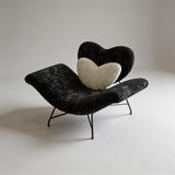 Heart - Shaped Lounge Chair - Modern Statement Accent Chair with Zebra Print & Heart Cushion - StoolTopia