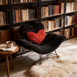 Heart - Shaped Lounge Chair - Modern Statement Accent Chair with Zebra Print & Heart Cushion - StoolTopia
