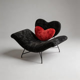 Heart - Shaped Lounge Chair - Modern Statement Accent Chair with Zebra Print & Heart Cushion - StoolTopia