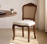 Heavy Duty Natural Woven Rattan Accent Side Chair - StoolTopia