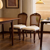 Heavy Duty Natural Woven Rattan Accent Side Chair - StoolTopia