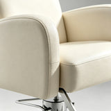 Heavy-Duty Salon Chair – Hydraulic Height Adjustment, Padded Armrests, Premium Leatherette, 360° Rotation - StoolTopia