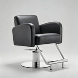 Heavy-Duty Salon Chair – Hydraulic Height Adjustment, Padded Armrests, Premium Leatherette, 360° Rotation - StoolTopia