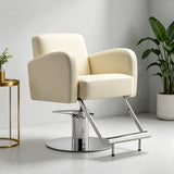 Heavy-Duty Salon Chair – Hydraulic Height Adjustment, Padded Armrests, Premium Leatherette, 360° Rotation - StoolTopia