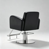 Heavy-Duty Salon Chair – Hydraulic Height Adjustment, Padded Armrests, Premium Leatherette, 360° Rotation - StoolTopia