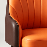 High Back Leather Bar Stool with Gold Accents for Modern Interiors - StoolTopia