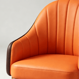 High Back Leather Bar Stool with Gold Accents for Modern Interiors - StoolTopia