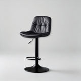 Home Front Desk Island Barstools with Double Layer Nappa Technology Leather Back & Metal Footrest - StoolTopia