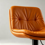 Home Front Desk Island Barstools with Double Layer Nappa Technology Leather Back & Metal Footrest - StoolTopia