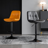 Home Front Desk Island Barstools with Double Layer Nappa Technology Leather Back & Metal Footrest - StoolTopia