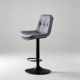Home Front Desk Island Barstools with Double Layer Nappa Technology Leather Back & Metal Footrest - StoolTopia