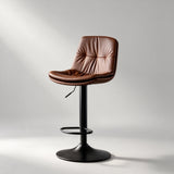Home Front Desk Island Barstools with Double Layer Nappa Technology Leather Back & Metal Footrest - StoolTopia