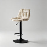 Home Front Desk Island Barstools with Double Layer Nappa Technology Leather Back & Metal Footrest - StoolTopia