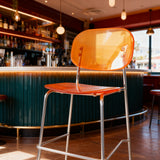 Modern Y2K Acrylic Bar Stool – Transparent High Stool with Metal Frame for Cafés, Bubble Tea Shops & Stylish Interiors