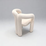 Modern Polar Fleece Dining Chair – Minimalist Upholstered Armchair with Sculptural Design