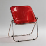 Foldable Acrylic Dining Chair with Premium Hinges and Metal Legs