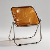 Foldable Acrylic Dining Chair with Premium Hinges and Metal Legs