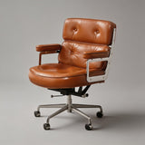 Robin Executive Leather Office Chair - Mid-Century Modern