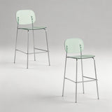 Clear Acrylic Bar Stool with Chrome Frame | Modern Transparent High Stool | Y2K Style