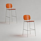 Clear Acrylic Bar Stool with Chrome Frame | Modern Transparent High Stool | Y2K Style