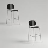 Clear Acrylic Bar Stool with Chrome Frame | Modern Transparent High Stool | Y2K Style