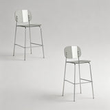 Clear Acrylic Bar Stool with Chrome Frame | Modern Transparent High Stool | Y2K Style