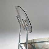 Clear Acrylic Bar Stool with Chrome Frame | Modern Transparent High Stool | Y2K Style