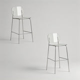 Clear Acrylic Bar Stool with Chrome Frame | Modern Transparent High Stool | Y2K Style
