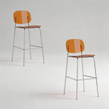 Clear Acrylic Bar Stool with Chrome Frame | Modern Transparent High Stool | Y2K Style