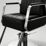 Retro Hydraulic Salon Chair – Heavy-Duty Metal Frame & Premium Leatherette Seat