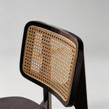 Rattan & Solid Wood Dining Chair - Natural / Walnut / Black